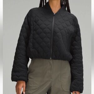 Lululemon Quilted Bomber Jacket Black Womens Size 2